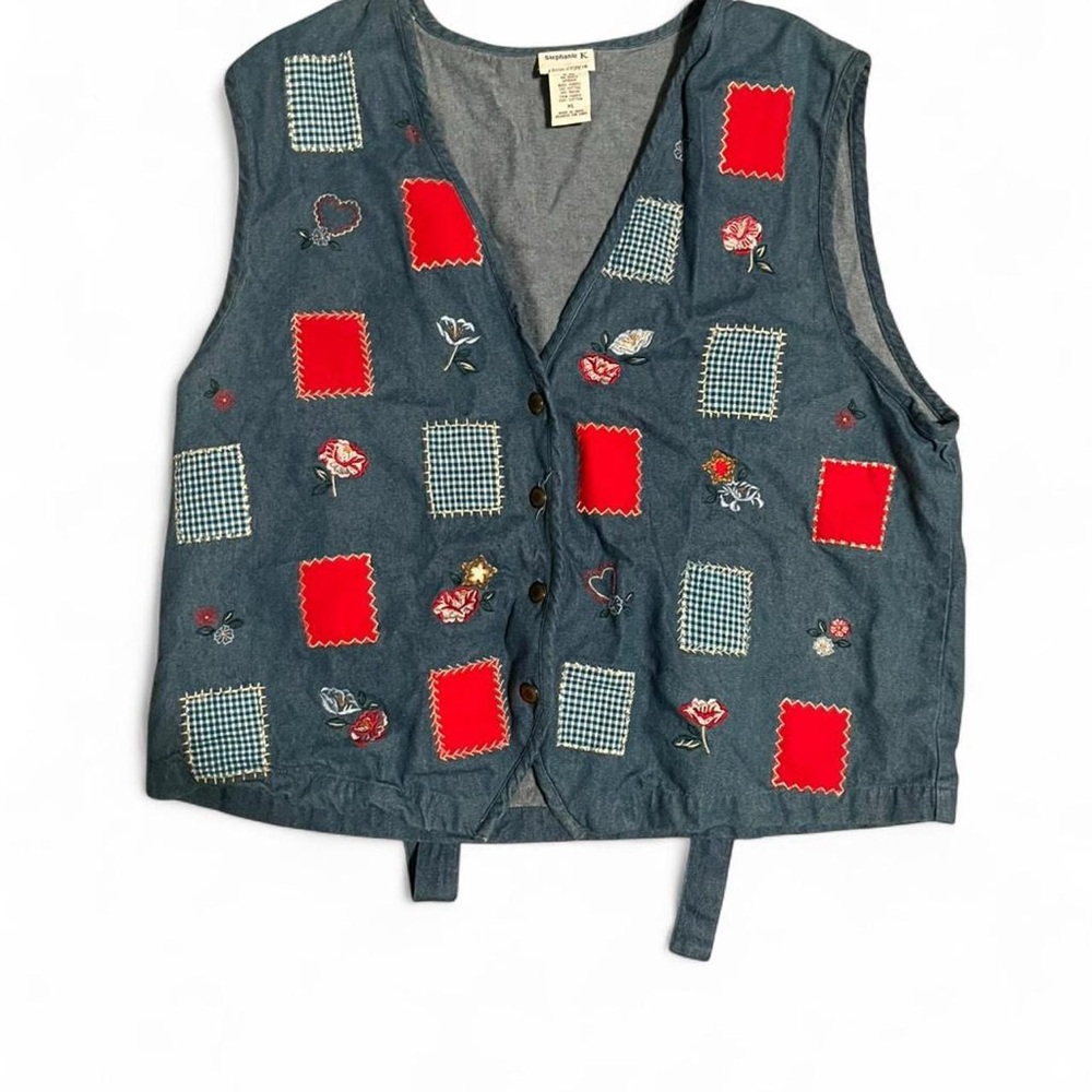 Vintage Stephanie K patchwork vest 🌹